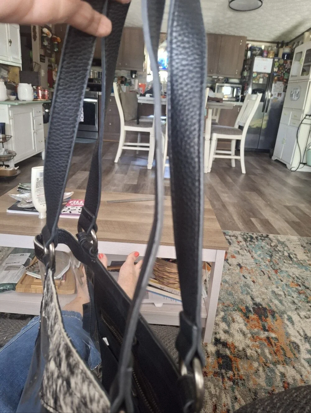 Montana West Clear Tote Bag with Black Trim and Haircalf Accent